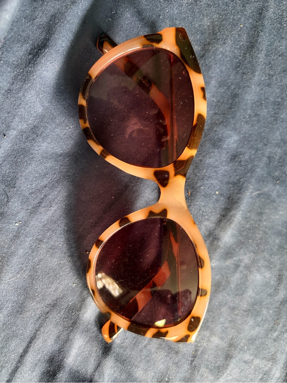 Tortoiseshell Round Frame Sunglasses - Rose/Brown Shell